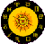 Astrological wheel showing sun surrounded by zodiac signs of Aries Taurus Gemini Cancer Leo Virgo Libra Scorpio Sagittarius Capricorn Aquarius Pisces